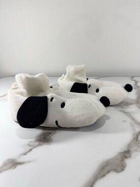 Peanuts Snoopy Plush Black White Children Toddler Boy Girl Kids Slippers, L/9-10